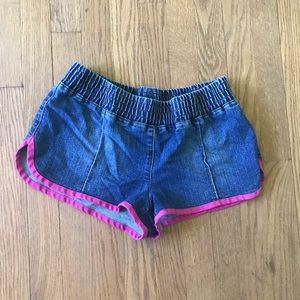 - London Jean denim shorts with pink trim